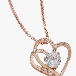 Elegant Rose Gold Heart Pendant Necklace